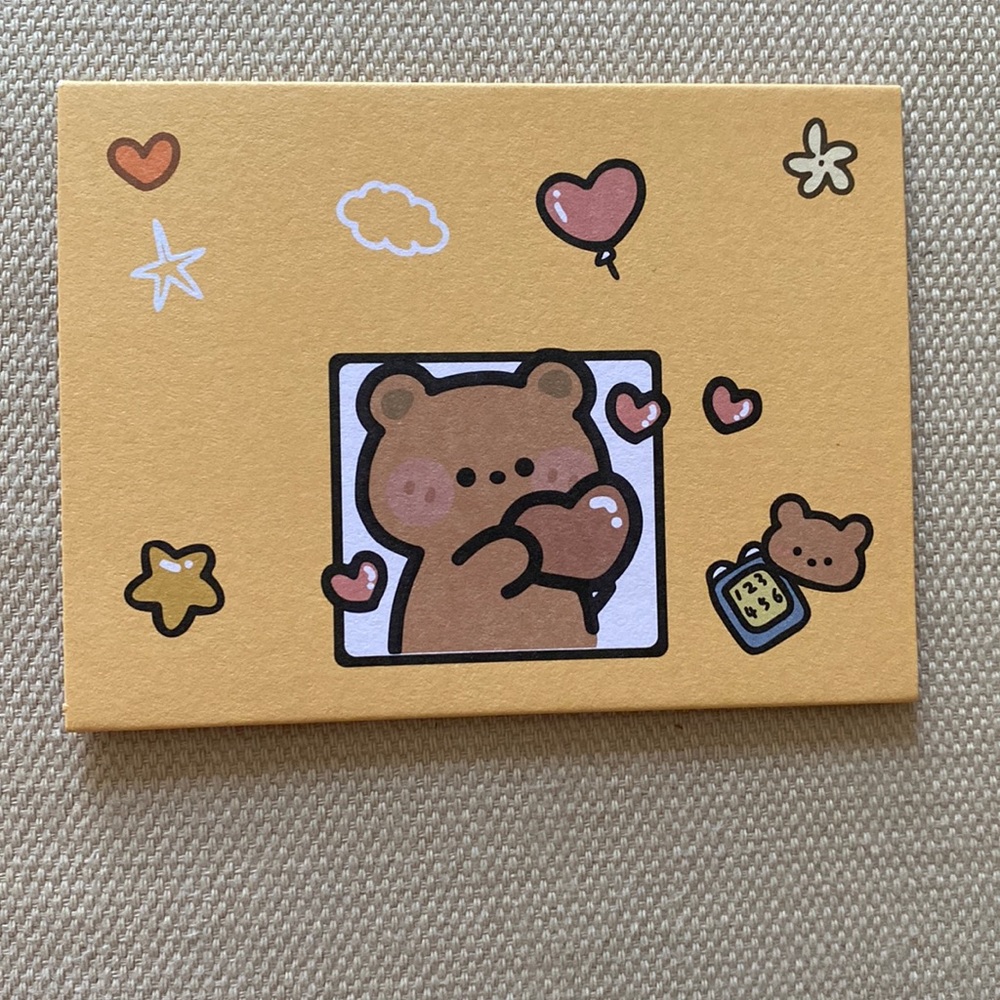 Set of 10 blank mini cards bear